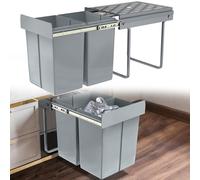 Xinzi - Pattumiera da cucina a 2 scomparti, 2 x 20 l, sistema di raccolta differenziata a incasso, con estensione completa