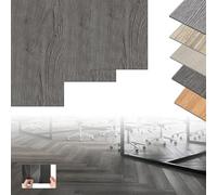 XINZI - Pavimento in vinile autoadesivo in PVC, 72 listoni in vinile, 10,04 m², effetto legno, listoni adesivi resistenti all'usura, impermeabili, per cucina, soggiorno, balcone (rovere grigio)