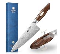 XINZUO 21.1cm Coltello da Cuoco 110 Strati in Acciaio Damasco, Forgiato a Mano Professionale Coltello da Cucina Coltello da Chef Tagliente -Manico in Legno di Ferro del Deserto del Nord America