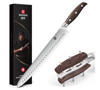 XINZUO Acciaio Inossidabile Tedesco 1.4116 Coltello per Affettare 30cm -Multifunzione Coltello per Barbecue Cucina Professionale Coltelli Prosciutto per Affettare -Manico in Red Sandalwood