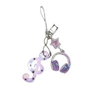XIOANG Elegante accessorio portachiavi retrò con note musicali a pois e motivi a stella per amanti della musica Portachiavi in resina con nota musicale