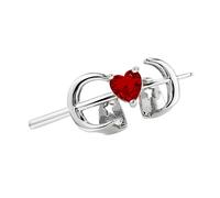 XIOANG Grillzs Fang in Rame a Forma Cuore Cavo, Silver Red