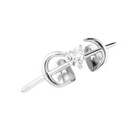 XIOANG Grillzs Fang in Rame a Forma Cuore Cavo, Silver White