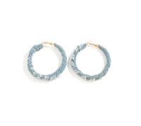 XioBingYou Orecchini a cerchio in denim bohémien semplici esagerati grandi cerchi rotondi orecchini gioielli accessori per donne da sposa, Zinco, Nessuna pietra preziosa