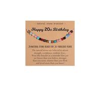 XioBingYou Regalo di compleanno per donne lei, braccialetto regolabile con perline colorate in pietra naturale per compleanno, per figlia, moglie, mamma, sorella, nipote, amici, nonna, Misura unica