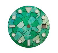 XIOKLM Giunzione del guscio quadrante dell'orologio adatta for il movimento NH35 Accessori da uomo luminosi blu-verdi(5)