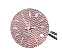 XIOKLM Quadrante dell'orologio a strisce orizzontali Blu ghiaccio Diario di bordo luminoso Accessori meccanici fai-da-te NH35 NH36 Orologi viso 28,5 mm(5Rose brown 512-1)