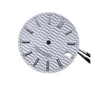 XIOKLM Quadrante dell'orologio a strisce orizzontali Blu ghiaccio Diario di bordo luminoso Accessori meccanici fai-da-te NH35 NH36 Orologi viso 28,5 mm(Silvery white)