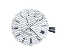 XIOKLM Quadrante dell'orologio a strisce orizzontali Blu ghiaccio Diario di bordo luminoso Accessori meccanici fai-da-te NH35 NH36 Orologi viso 28,5 mm(10Silver white 512-2)