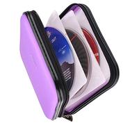 XiongYe - Portafoglio per CD e DVD, 32 capacità, resistente, per auto, lettore DVD, VCD, custodia rigida, custodia robusta, supporto per CD auto, libretto, Blu-ray Viola Raissa metallizzate