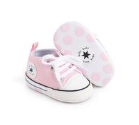 xioqen Scarpe da ginnastica unisex con suola morbida, in tela denim, per primi passi, 01/Rosa Chiaro, 0-6 Months Narrow Infant