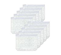 XiowDow 10 buste trasparenti glitterate in plastica per raccoglitori, formato A7, con cerniera, in PVC, per denaro, budget, agende, quaderni (A7-6 fori)