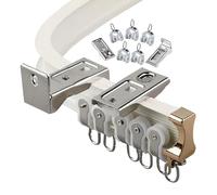 XIOXJK Binario per Tenda Pieghevole, 1-6,5 m, Lega di Alluminio, Montaggio a Parete o Soffitto, Bianco