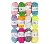 Xiqiggi 12 Colori Lana Gomitoli Offerta, 10g/20m Lana per Uncinetto, Cotone per Uncinetto Filo Filato Crochet Yarn, Morbida Acrilica Multicolore per Lavori Maglia Gomitolo Progetti di Bricolage