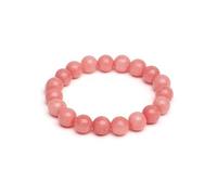 XIRUIFI Braccialetto da donna in calcedonio rosa con pietra naturale, regalo fatto a mano, gemma semi preziosa 6/8/10/12 mm, Misura unica, Agata