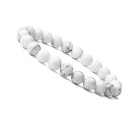 XIRUIFI Braccialetto di perline da 8 mm in pietra naturale da uomo splendido semi-prezioso onice nero lava occhio di tigre guarigione per donne uomini gioielli, Misura unica, 17cm_Bracciale turchese