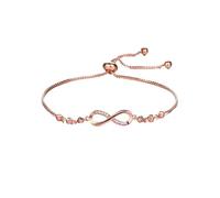 XIRUIFI Braccialetto regolabile Micro-inserto Zircone Figura 8 Ciclo Infinito Bracciale di Cristallo Femminile Gioielli a Mano, Misura unica, Agata