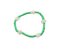 XIRUIFI Grazioso braccialetto con perline a forma di margherita, da donna, alla moda, bohémien, colorato, con charm elasticizzato, regalo per feste, Misura unica, Agata