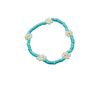 XIRUIFI Grazioso braccialetto con perline a forma di margherita, da donna, alla moda, bohémien, colorato, con charm elasticizzato, regalo per feste, Misura unica, Agata