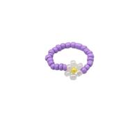 XIRUIFI Grazioso braccialetto con perline a forma di margherita, da donna, alla moda, bohémien, colorato, con charm elasticizzato, regalo per feste, Misura unica, Agata