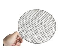 XIRUIFI Rete per barbecue coreana rotonda in acciaio inossidabile 304, griglia per barbecue in acciaio arrosto, griglia per barbecue a carbonella con manico (48 cm)