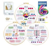 xiruiubao Kit Ricamo Principianti, Ricamo Starter Set Adulti Embroidery, Punto Croce Kit da Ricamare Completo, Artigianato
