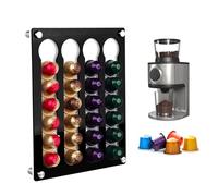 xiruiubao Porta Capsule Caffe 20x25 cm Portacapsule da Parete per nespress dolce gusto lavazza,Acrilico Contenitore Capsule Caffe per Ufficio Cucina Bar da Caffè Cucina,Salvaspazio,Nero