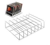 xiruiubao Porta CD Tavolo, Supporto CD in Acrilico Trasparente, Organizzazione per CD e Dvd con 7 Scomparti, Porta Vinili -Può contenere fino a 7-14 Custodie Standard(17x12.5x4cm)