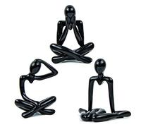 xiruiubao Statuette Decorative Interno, Astratta Scultura del Pensatore in Plastica Staccabile, Soprammobili Moderni Statua Decorativa Figure per Casa, Ufficio Tavolo e Soggiorno(3 Pezzi, Nero)
