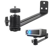 xiruiubao Supporto per Proiettore da Parete Ruotabile a 360°,Metallo Supporto Videoproiettore Vite da 1/4 Di Pollice Staffa Proiettore per Home Cinema Ufficio Soggiorno Camera da Letto,Nero