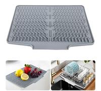 xiruiubao Tappetino Scolapiatti Silicone, Tappetini Scolapiatti 40x30 cm, Tappetino Antiscivolo Cucina in Silicone con Superficie Inclinata e Drenaggio Rapido, Tappeto Lavello Cucina