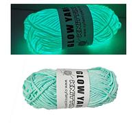 XIRUJNFD Glow in The Dark Yarn, 3 Rolls DIY Glow Yarn, Glow in The Dark Yarn for Crochet, Glow Yarn for Knitting, Crocheting, Crafts Sewing Beginners (Blue,1 Rolls)