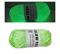 XIRUJNFD Glow in The Dark Yarn, 3 Rolls DIY Glow Yarn, Glow in The Dark Yarn for Crochet, Glow Yarn for Knitting, Crocheting, Crafts Sewing Beginners (Med Green,1 Rolls)