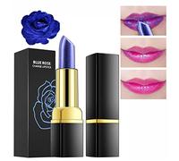 XIRUJNFD Magical Discoloration Blue-Rose Temperature Changing Lipstick, Magic Fast Apply Color Changing, Lip Gloss Moisturizing Long Lasting Waterproof Lipstick (1pcs)