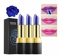 XIRUJNFD Magical Discoloration Blue-Rose Temperature Changing Lipstick, Magic Fast Apply Color Changing, Lip Gloss Moisturizing Long Lasting Waterproof Lipstick (3pcs)