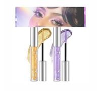 XIRUJNFD Mascara Glitterata per Ciglia, Volumizzante e Allungante, Gold+Purple