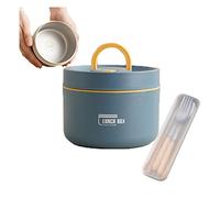 XIRUJNFD New Portable Insulated Lunch Container Set, Stackable 304 Stainless Steel Food Thermal Bento Box with Thermal Bag, Lunch Box for School Work Picnic Travel (Blue,Single Large)