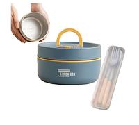 XIRUJNFD New Portable Insulated Lunch Container Set, Stackable 304 Stainless Steel Food Thermal Bento Box with Thermal Bag, Lunch Box for School Work Picnic Travel (Blue,Single Small)