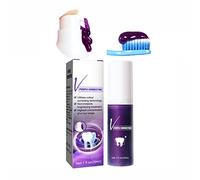 XIRUJNFD Purple Toothpaste for Teeth Whitening, Dental Color Corrector Toothpaste Purple, Toothpaste Sensitive Teeth, Removal Coffee, Yellow Teeth (1Pcs Purple)