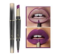 XIRUJNFD Set di Rossetto e Matita per Labbra a Doppia Testa, 16 Colori, Lunga Durata 24 Ore, Impermeabile, Opaco (#16)