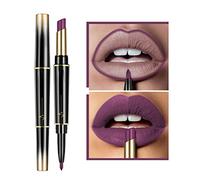 XIRUJNFD Set di Rossetto e Matita per Labbra a Doppia Testa, 16 Colori, Lunga Durata 24 Ore, Impermeabile, Opaco (#12)