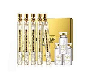 XIRUJNFD Soluble Protein Thread And Nano Gold Essence Combination, Korean Protein Thread Lifting Set, Korean Essence Absorbable Collagen Thread for Face Lift (1Set+3Pcs)