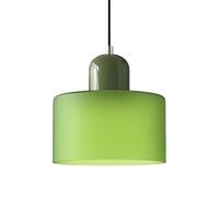 XIRYTU-H 20cm Lampadario in Vetro Stile Scandinavo, Lampada a Sospensione E27, Altezza Regolabile, Metallo & Vetro, Illuminazione Moderna per Cucina, Soggiorno, Sala da Pranzo, Bar (Verde opaco)