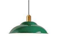XIRYTU-H Lampada a Sospensione Retro in Smalto con Supporto in Oro Spazzolato, Sospensione Regolabile, lampadario da soffitto E27 per Isole Cucina, Sala da Pranzo, Bar