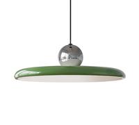 XIRYTU-H Lampadario a Sospensione LED 40cm, 36W Dimmerabile, Lampada a Soffitto Regolabile in Altezza, 3000K/4500K/6000K, Moderno in Metallo per Soggiorno, Sala da Pranzo (Argento + Verde)