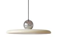 XIRYTU-H Lampadario a Sospensione LED 40cm, 36W Dimmerabile, Lampada a Soffitto Regolabile in Altezza, 3000K/4500K/6000K, Moderno in Metallo per Soggiorno, Sala da Pranzo (Argento + Bianco Panna)