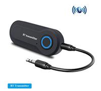 XISEDO Trasmettitore Bluetooth,Trasmettitore Wireless Bluetooth Audio Stereo Portatile da 3,5 mm per TV, iPod, MP3 / MP4, Alimentatore USB, Plug And Play
