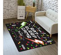 Xisnuient Bambini Area Tappeto 3D Gamepad Game Over Stampa Dormitorio Camera dei Decora Comodino Flanella Antiscivolo Lavabile Porta Arredamento per La Casa Strisciante (Colore 1,100x150 cm)