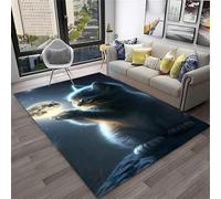 Xisnuient Tapis Floral Pastoral Avec Chat Mignon, Fußmatte Moderne Fantaisie Avec Chat, Salon Et Chambre À Coucher, Tapis De Divertissement Doux Et Antidérapant (Colore 4,50x80cm)