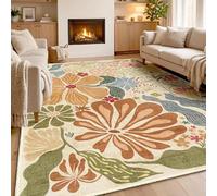 Xisnuient Tappeti Con Motivo Floreale Antiscivolo Boho Vintage Pelo Basso Resistente Alle Macchie, Per Soggiorno, Camera Da Letto, Cucina E Ufficio (COLORE 4,100x120cm)